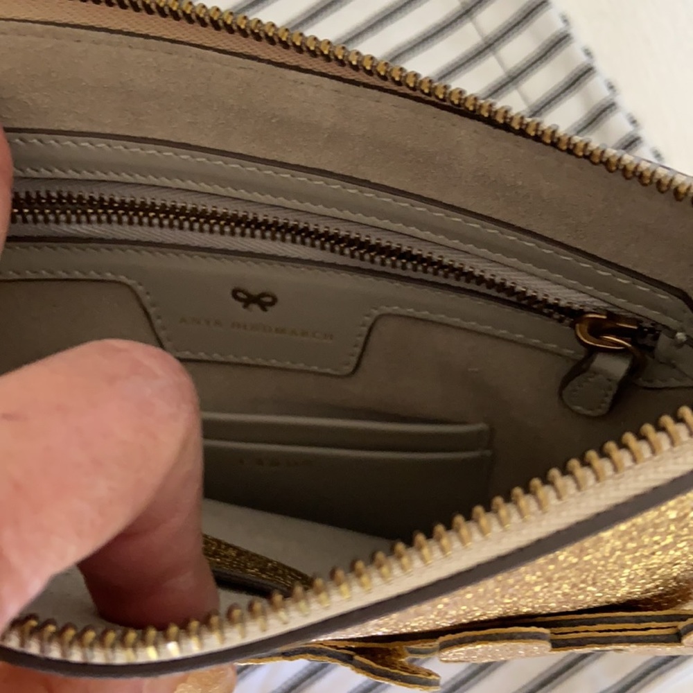 Anya hindmarch glitter gold zipper clutch - Picture 9 of 10